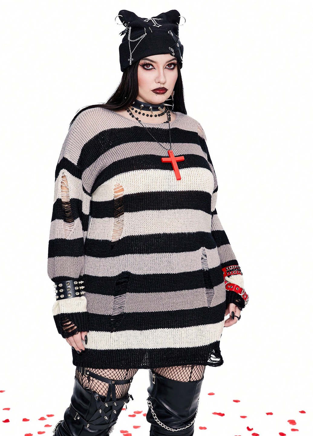 Комбинированный демисезонный джемпер джемпер SHEIN