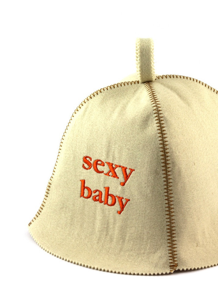 Банная шапка "Sexy baby", искусственный фетр, белый (LA-369) Luxyart (252611425)