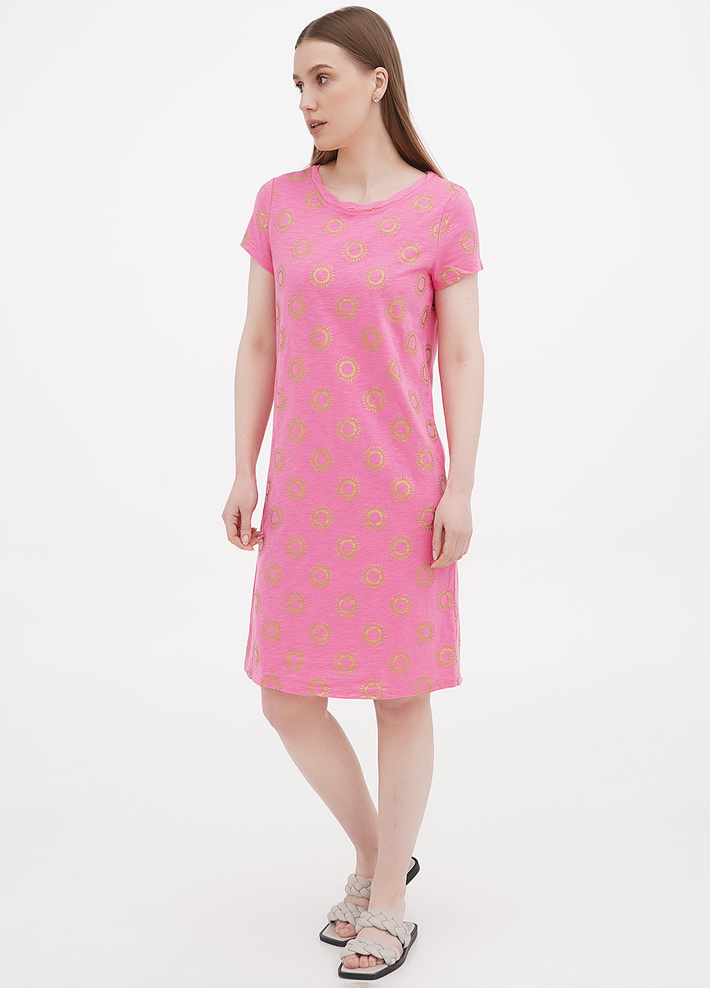 Розовое кэжуал платье платье-футболка Boden с рисунком