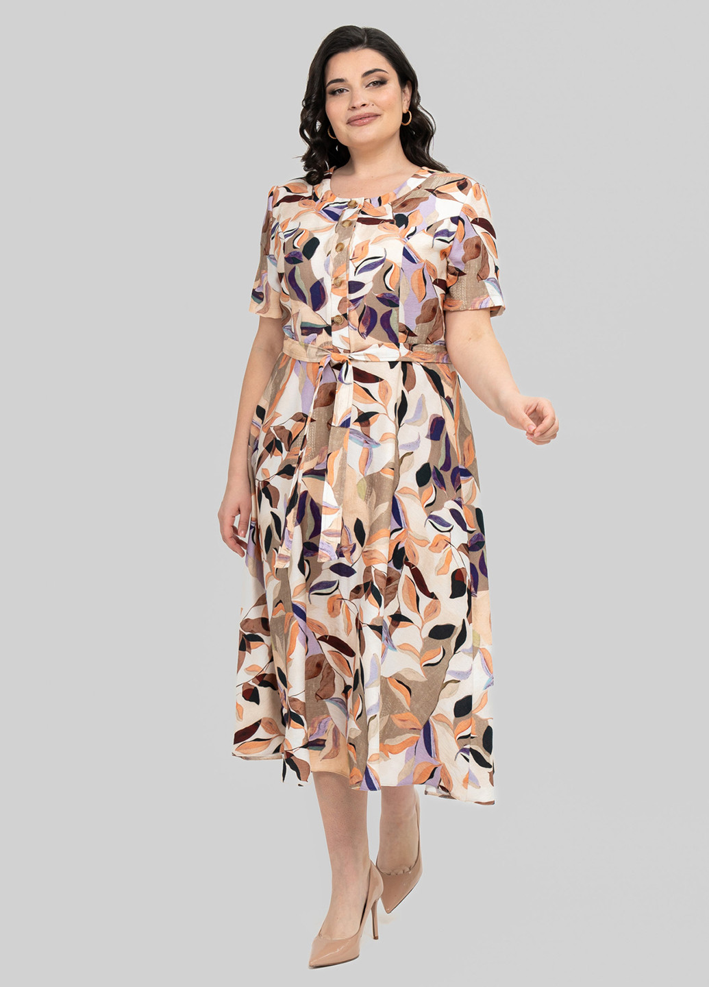 Молочна кежуал сукня кльош A'll Posa колор блок