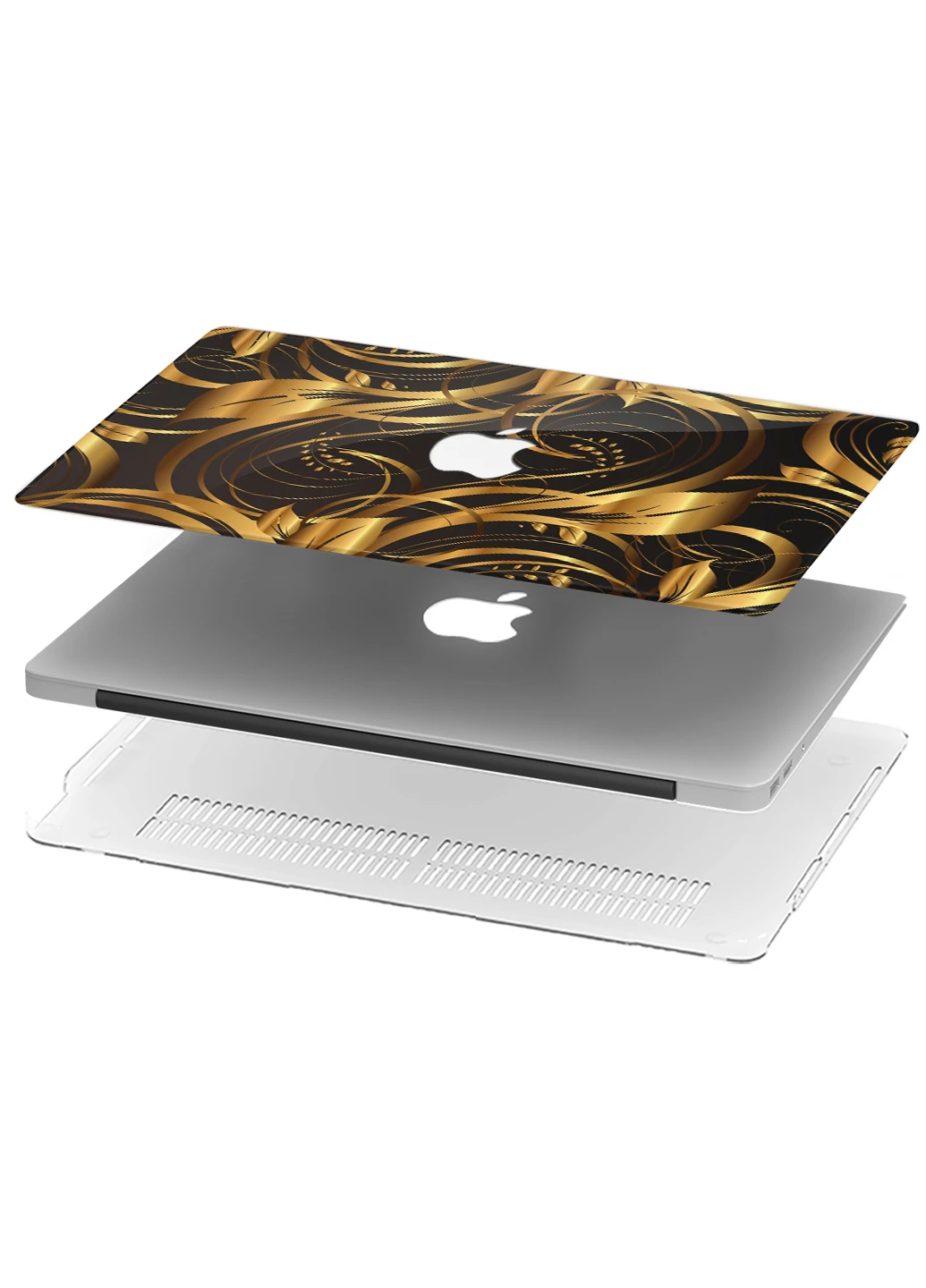 Чехол пластиковый для Apple MacBook Pro Retina 15 A1398 Золотые вензеля (Golden monograms) (6353-2316) MobiPrint (218987827)