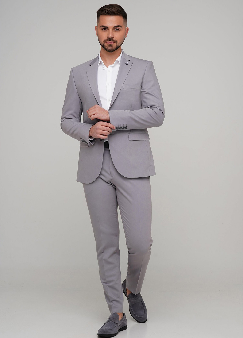 Світло-сірий демісезонний костюм (піджак, брюки) брючний Trend Collection