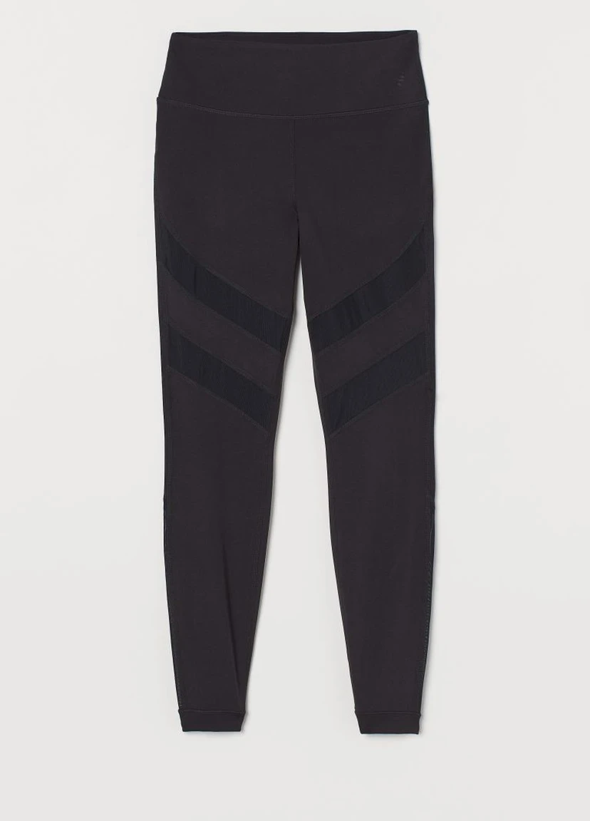 Черные демисезонные спортивные леггинсы с мембраной H&M
