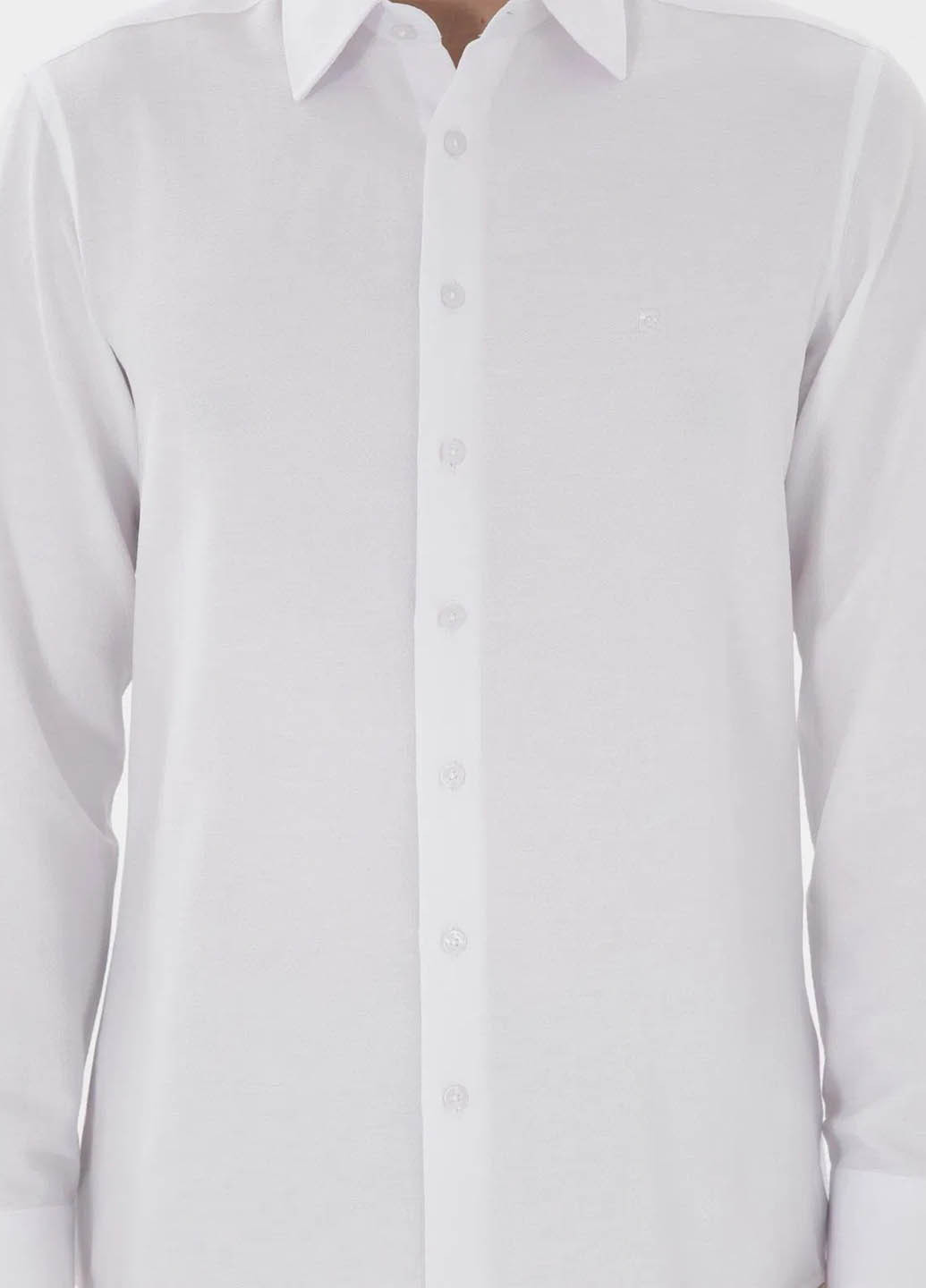 Белая классическая рубашка однотонная Pierre Cardin