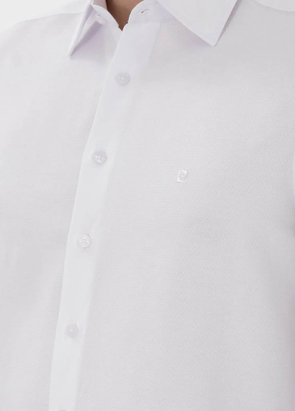 Белая классическая рубашка однотонная Pierre Cardin