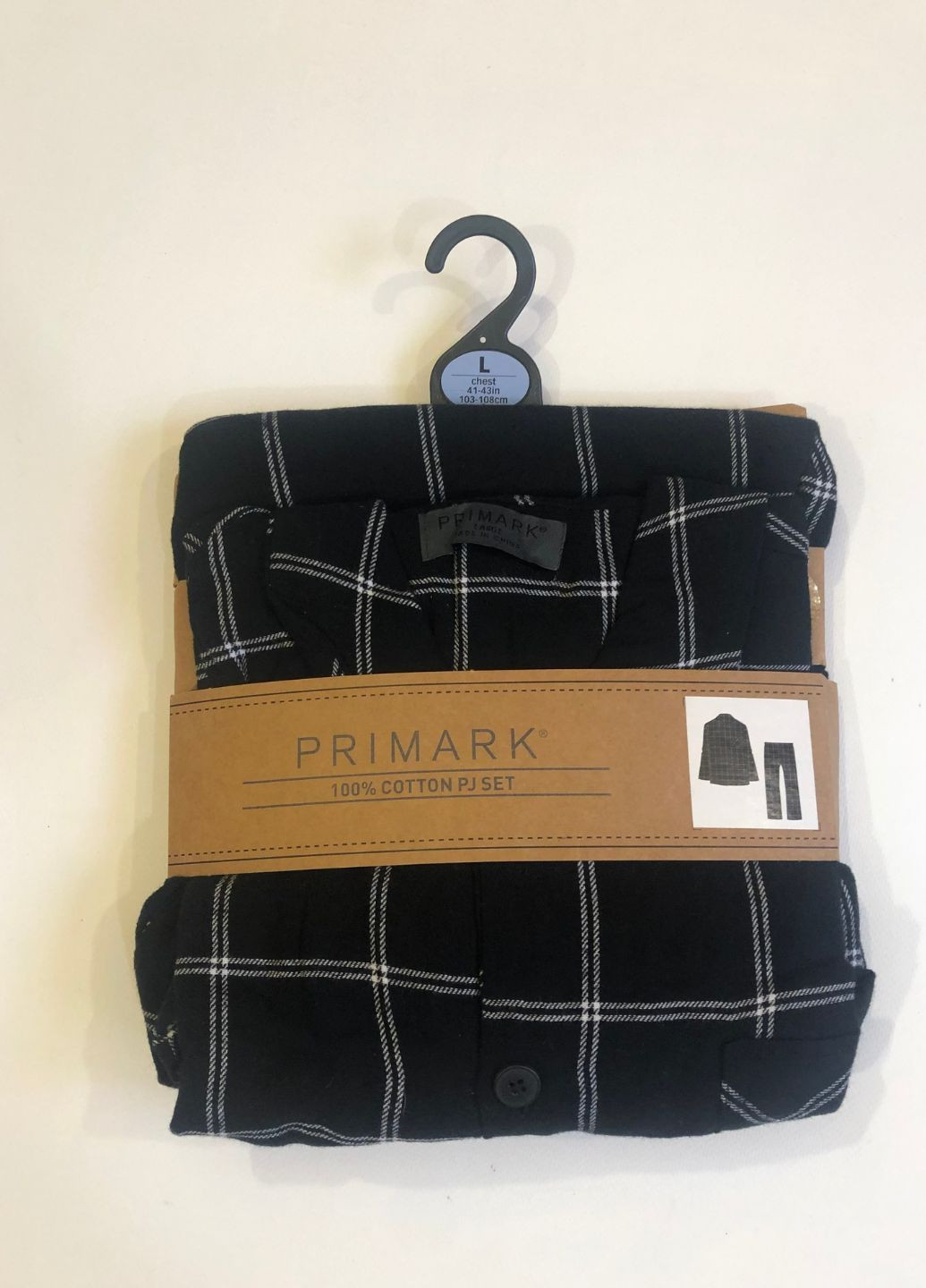 Стильна чоловіча фланелева піжама Primark рубашка + брюки клітинка комбінована домашня бавовна