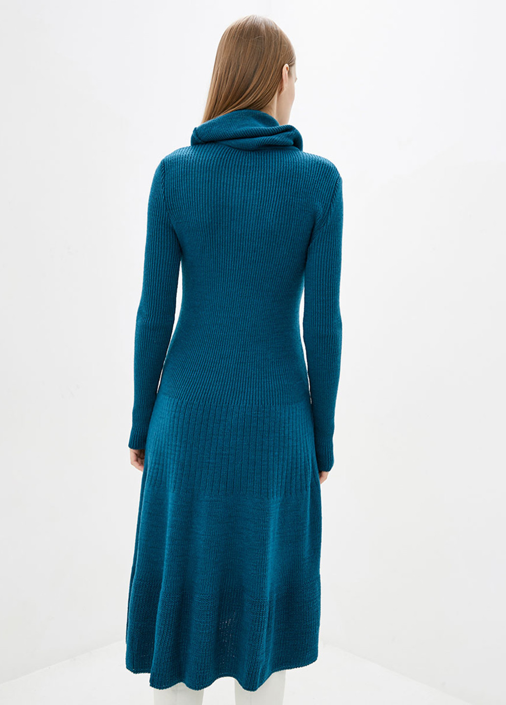 Морской волны кэжуал платье платье-свитер Sewel однотонное
