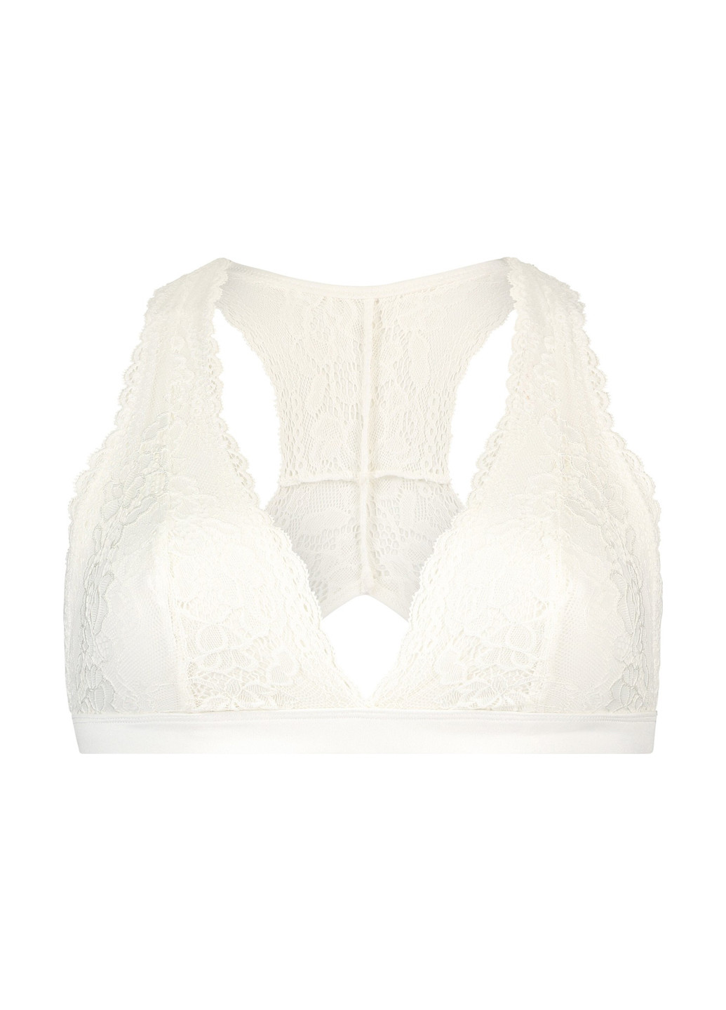 Белый бралетт бюстгальтер Hunkemoller без косточек кружево, полиамид