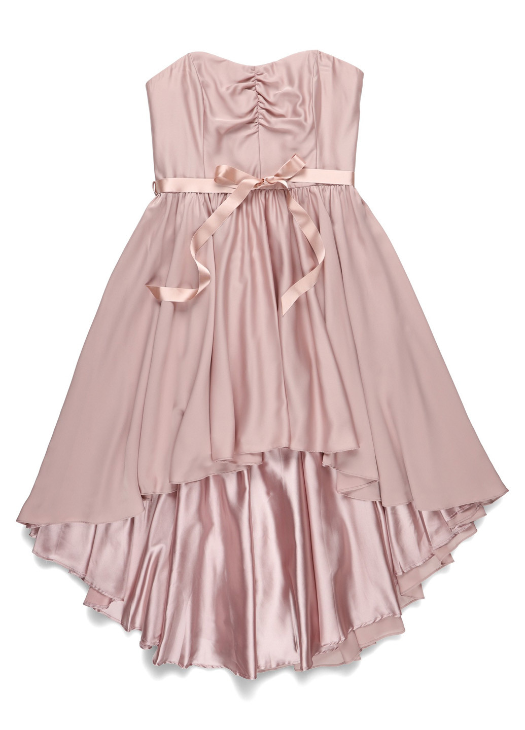 Пудрова коктейльна сукня бандо Swing однотонна