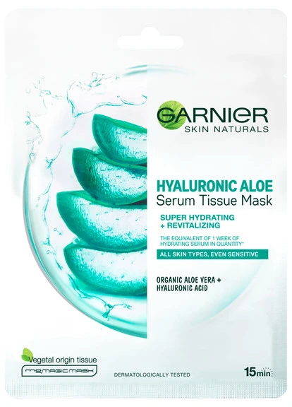 Гіалуронова тканинна маска для шкіри обличчя Skin Natural Aloe Garnier (250116456)