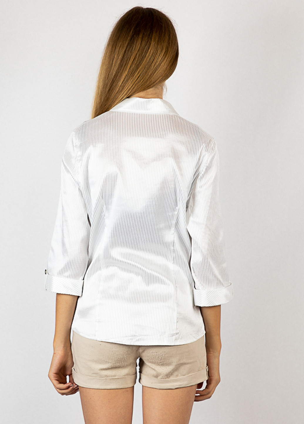 Белая кэжуал рубашка в полоску Time of Style