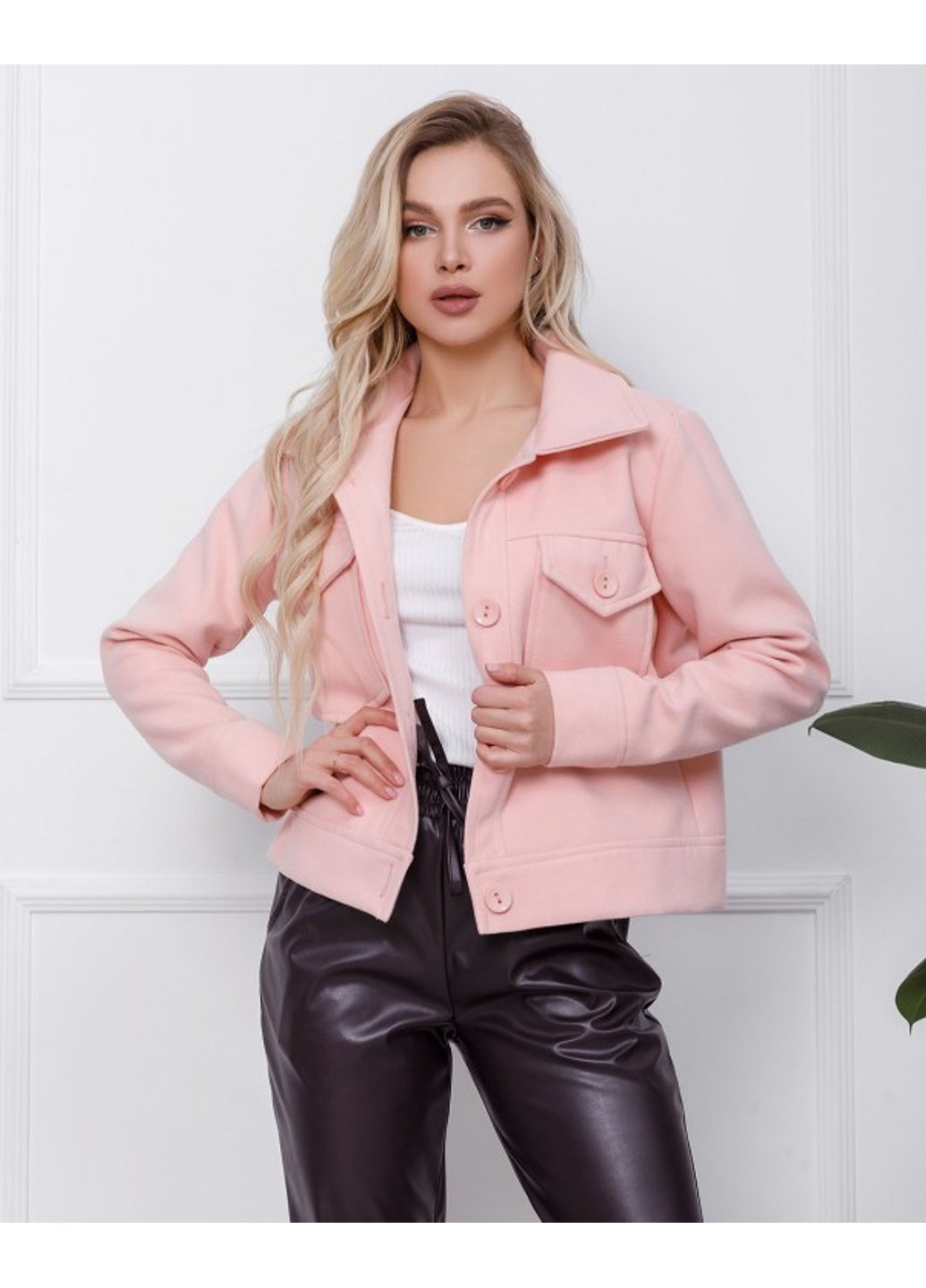 Розовая демисезонная куртка sa-111 l розовый ISSA PLUS