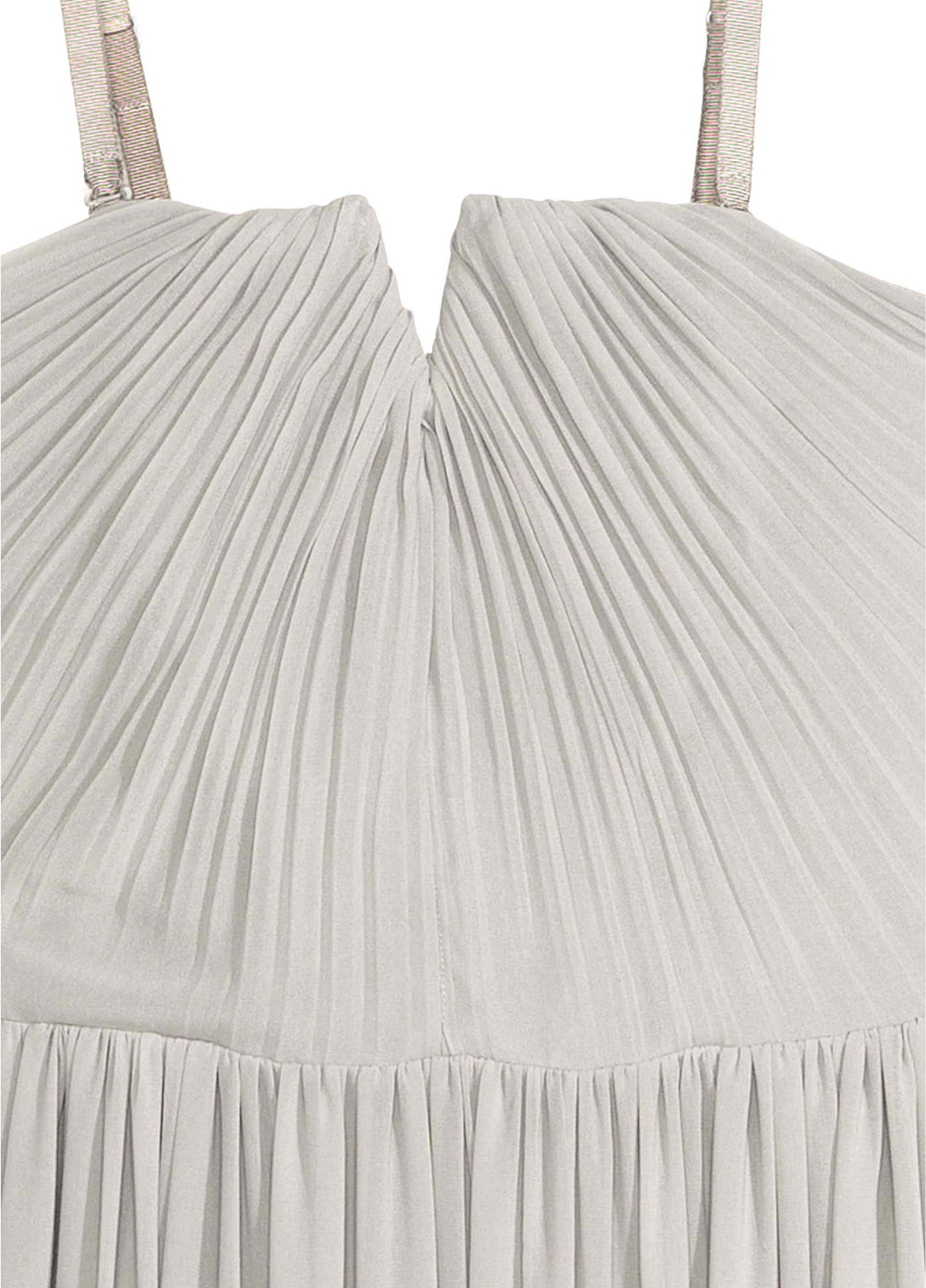 Серое вечернее платье с открытыми плечами, в стиле ампир H&M однотонное