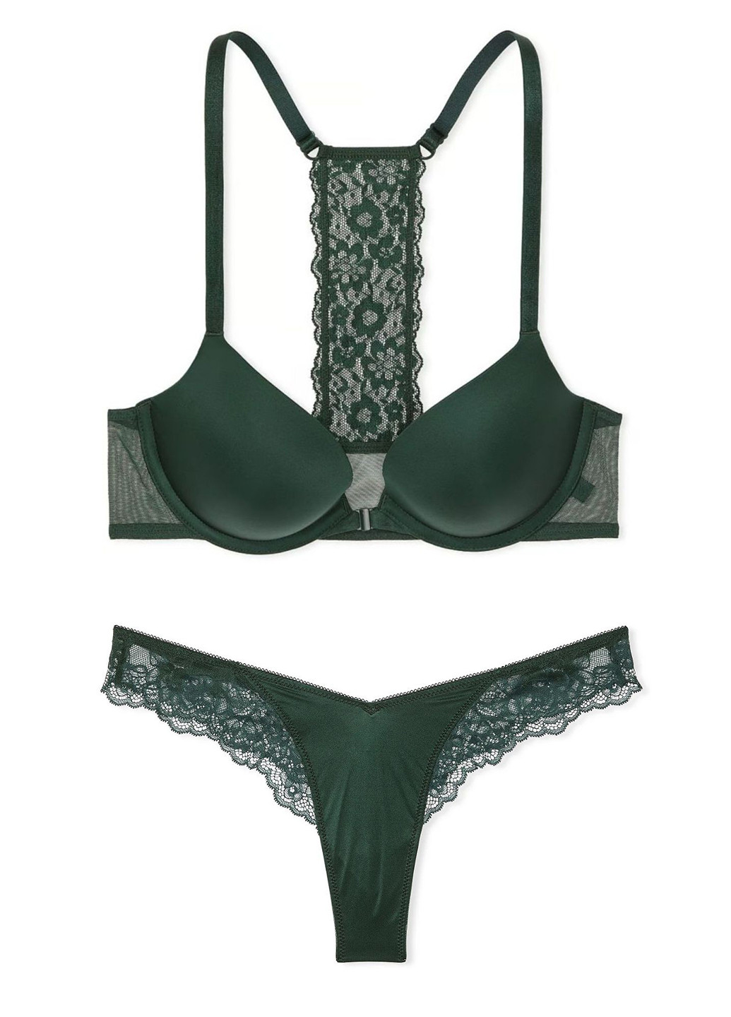 Темно-зеленый демисезонный комплект (бюстгальтер, трусики) Victoria's Secret