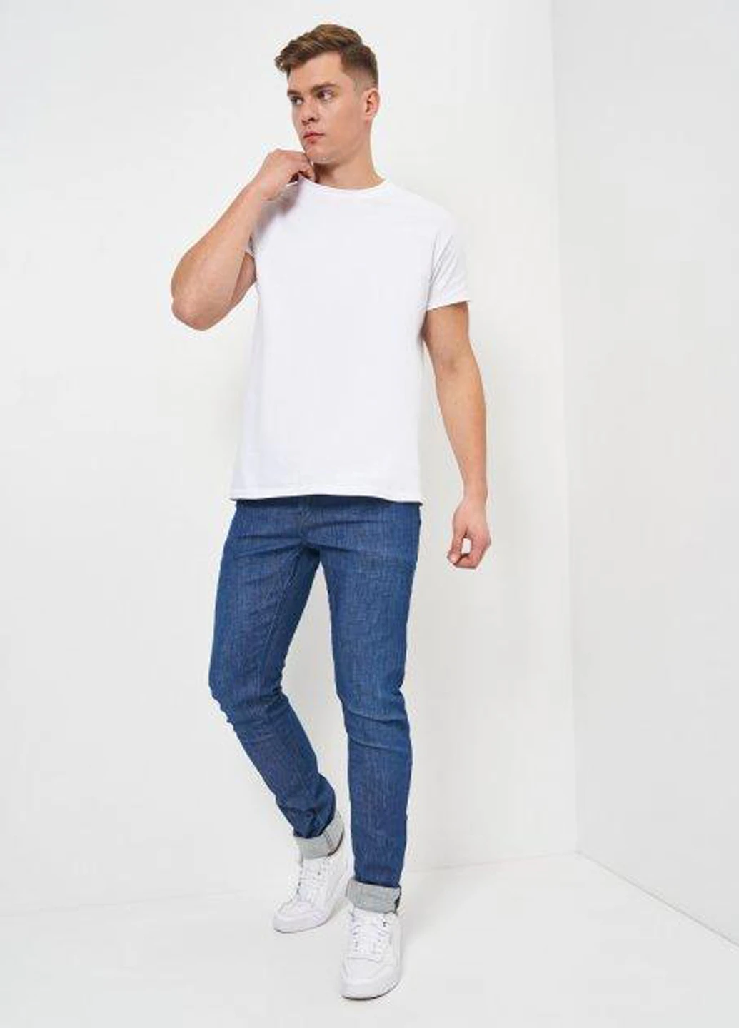 Синие демисезонные зауженные джинсы Scotch & Soda