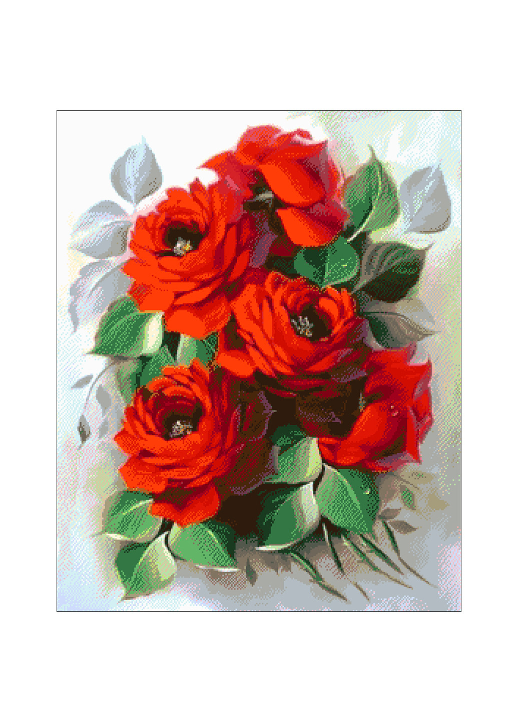Набор для вышивания бисером Огненные розы 51х62 см Александра Токарева (252253783)