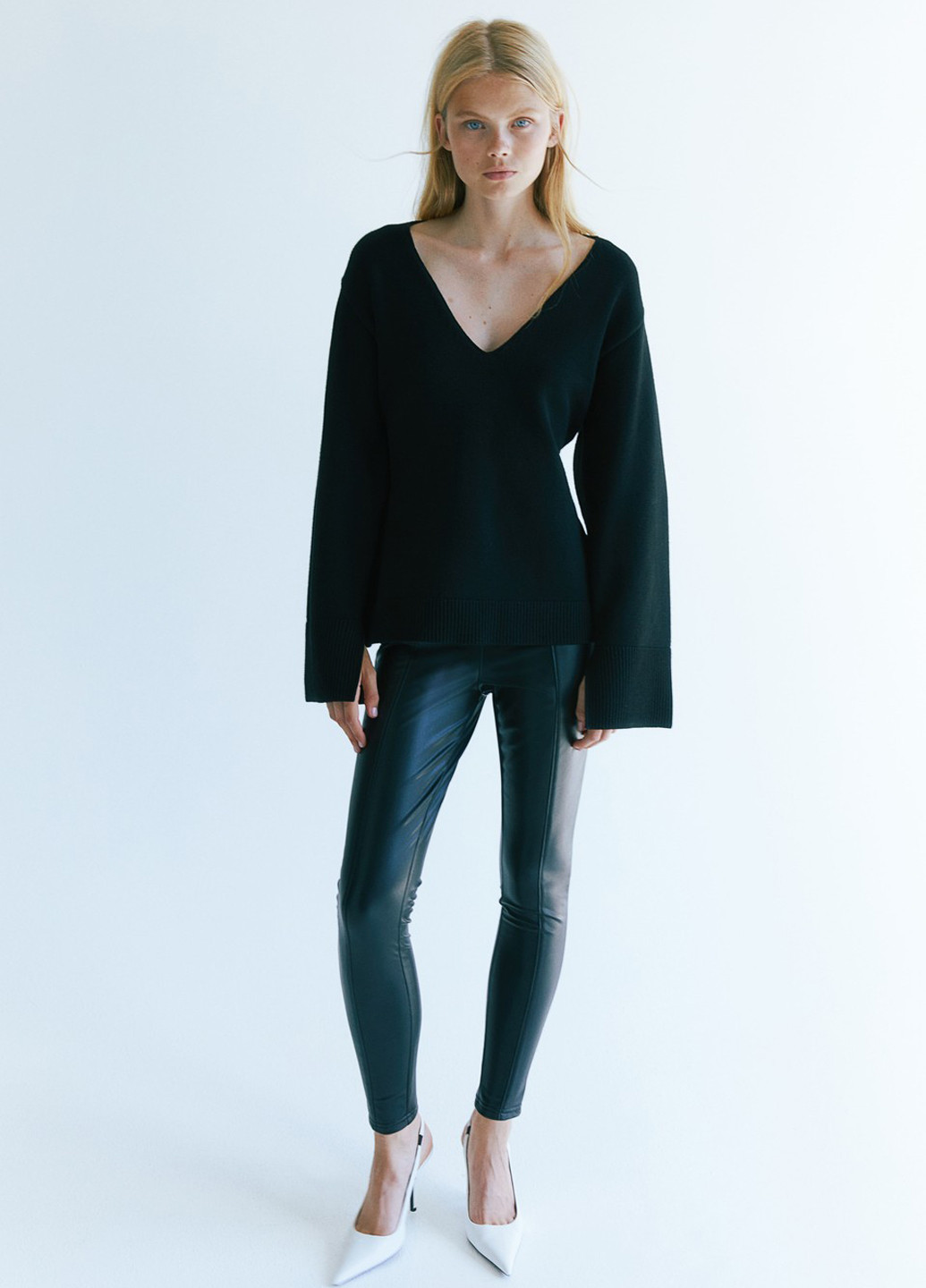 Черные демисезонные леггинсы H&M