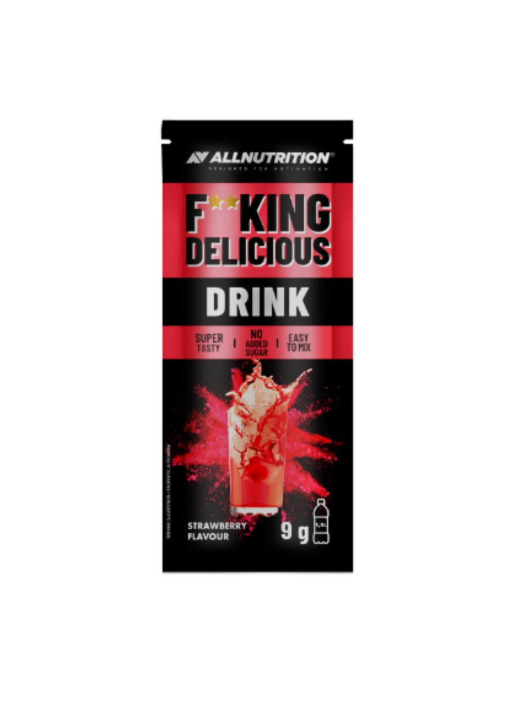 Не Калорійний напій з вітаміном С для імунітету Fucking Delicious Drink -9g Starwberry Allnutrition (254792127)