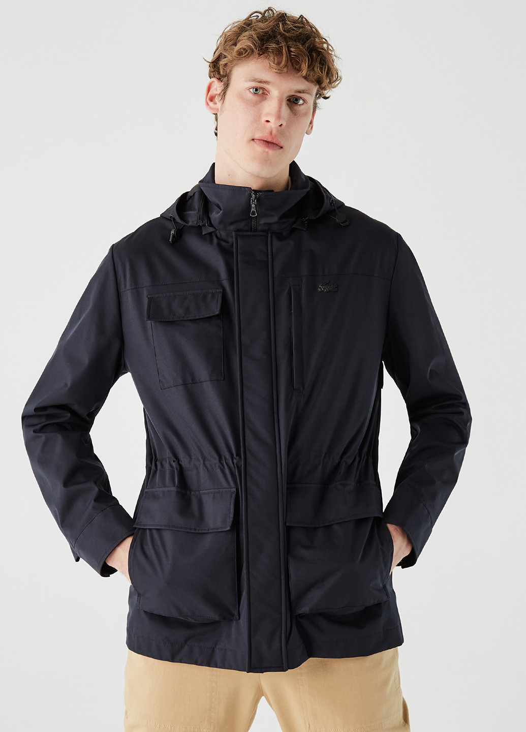 Темно-синяя демисезонная куртка Lacoste