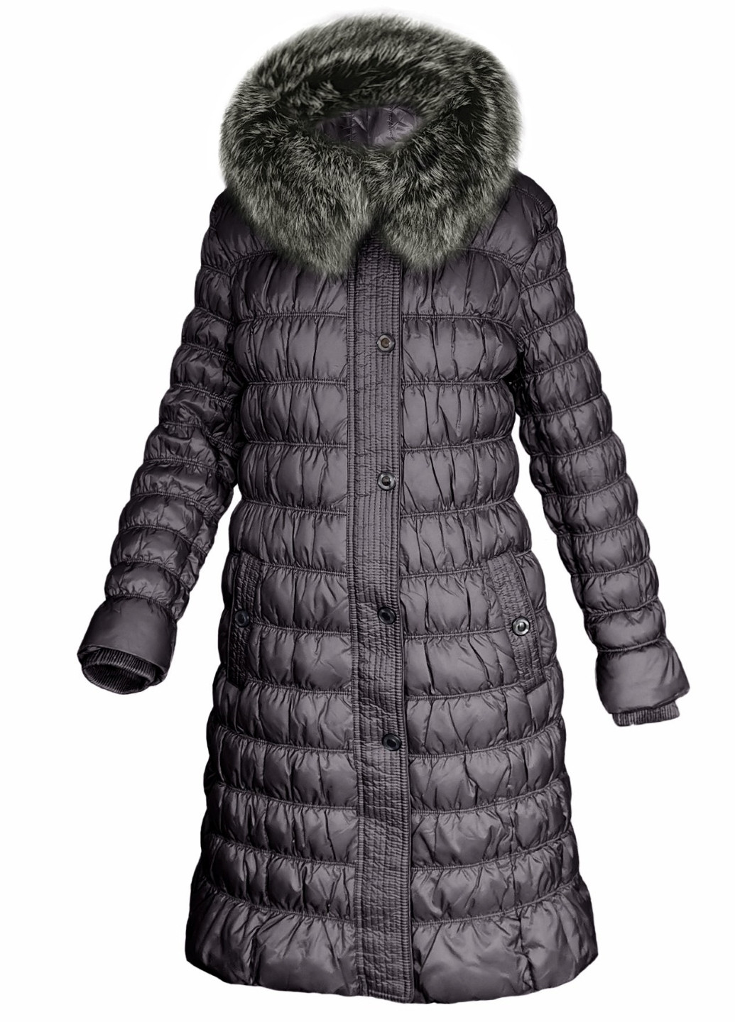 Серо-синий зимний Пуховик Mirage