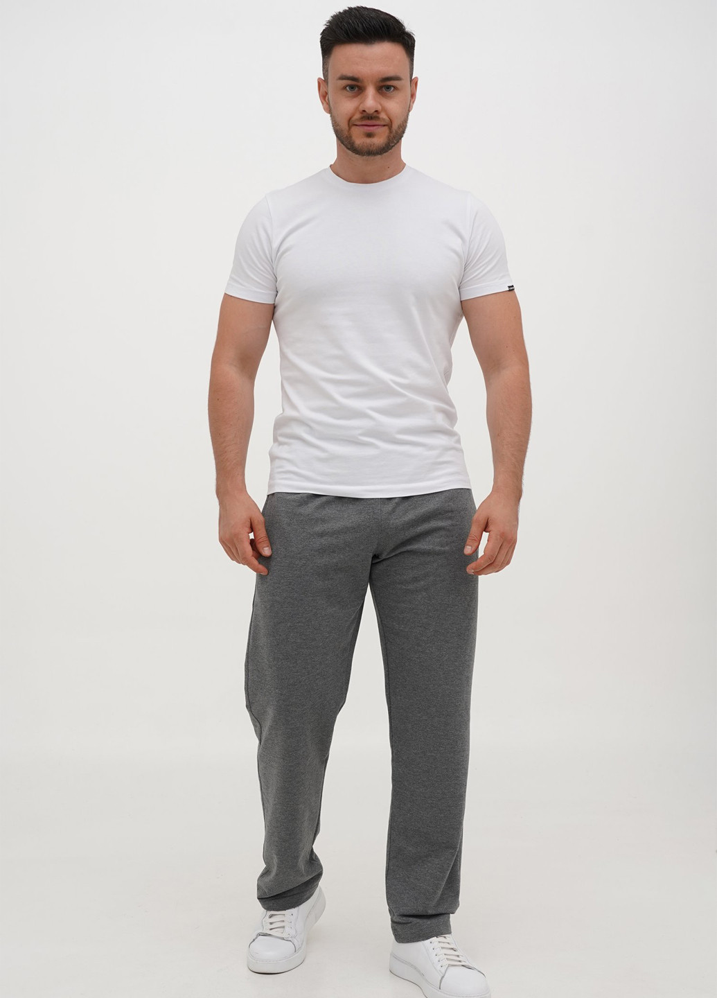 Темно-серые спортивные демисезонные прямые брюки Trend Collection