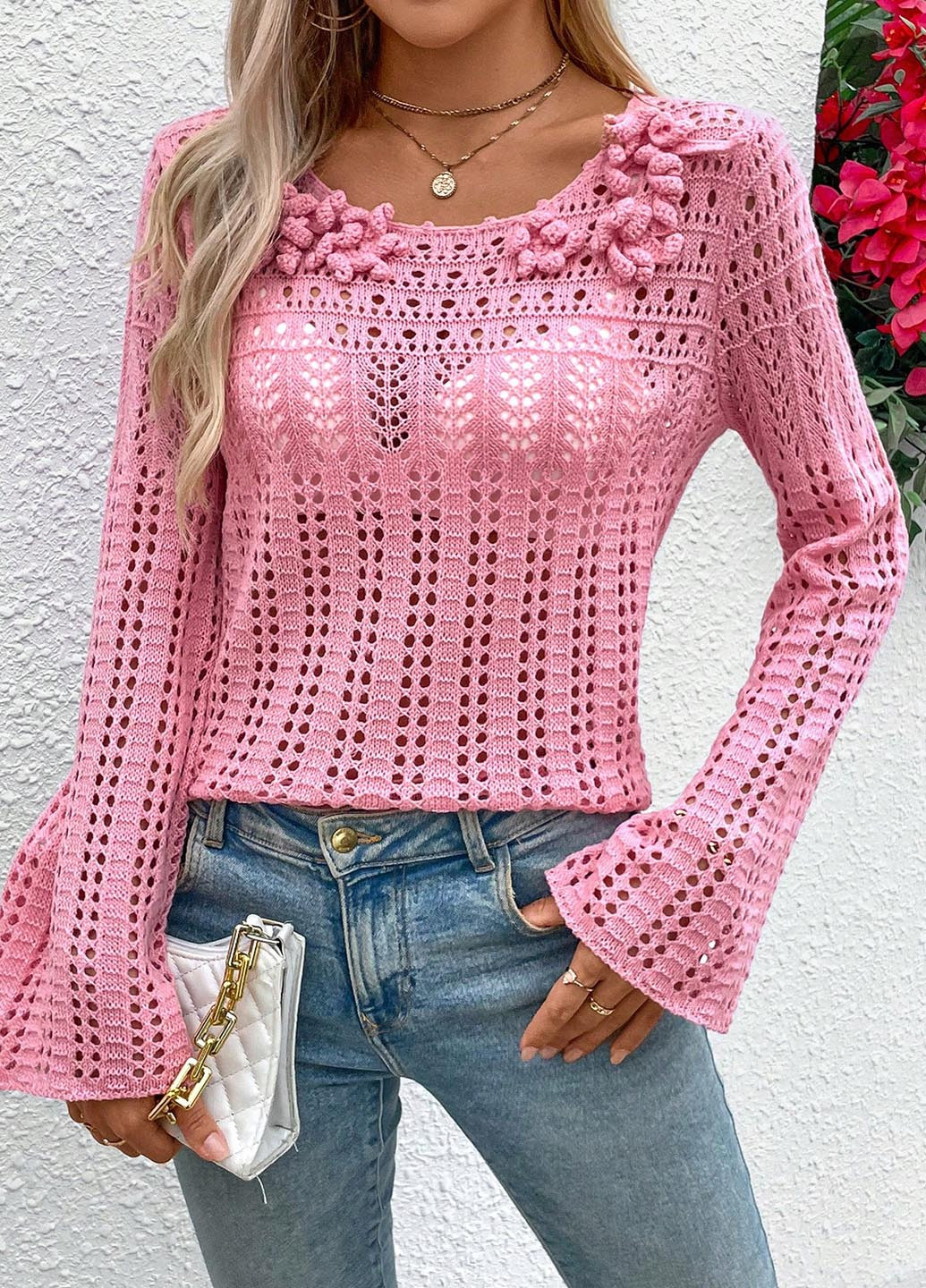 Розовый демисезонный джемпер джемпер SHEIN