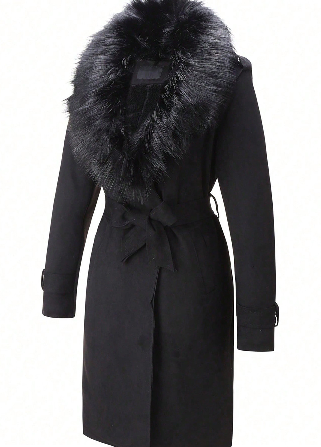 Черное демисезонное Пальто SHEIN