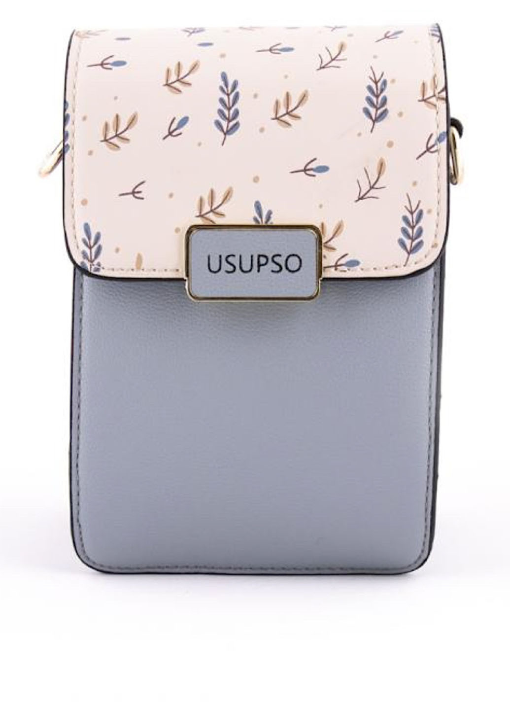 Сумка Usupso сумка-кошелёк цветочная синяя кэжуал