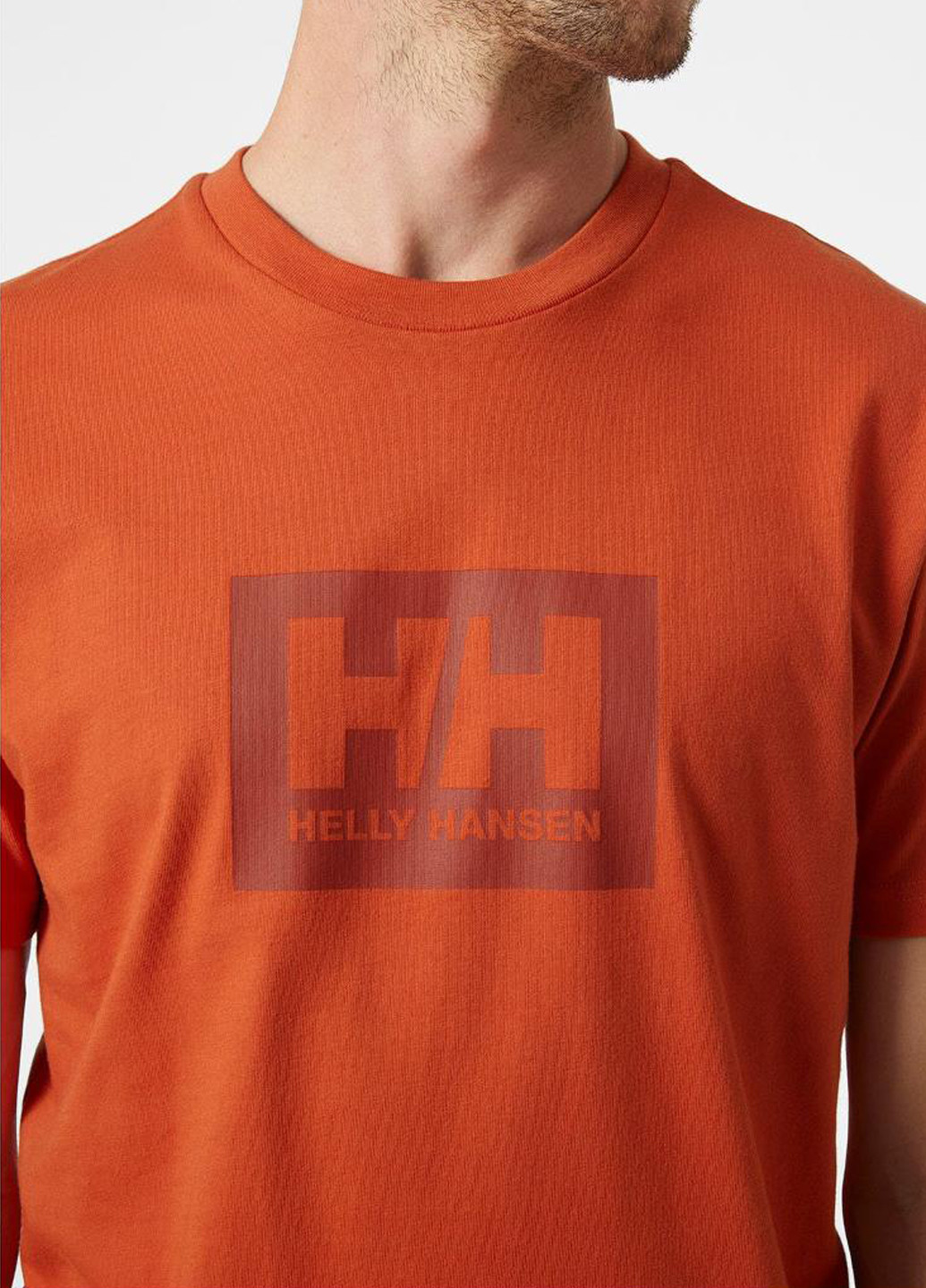 Помаранчева футболка 53285-179 Helly Hansen T-Shirt in Morbido Cotone HH Box