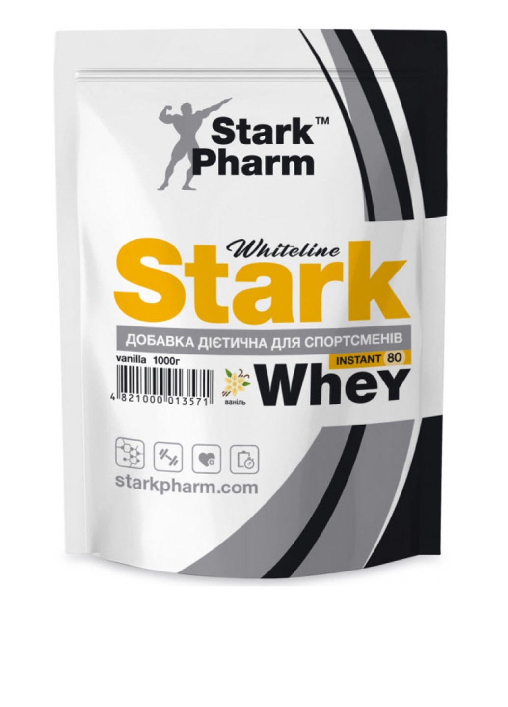 Протеїн для нарощування м'язової маси Stark Whey 80 Vanila, 1000 г Stark Pharm (250612576)