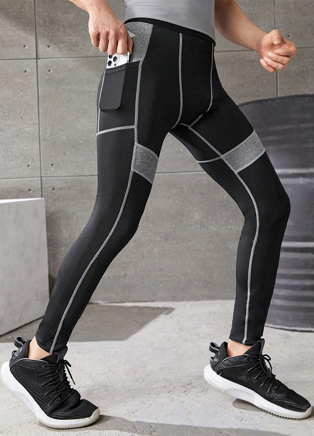 Черные демисезонные леггинсы SHEIN