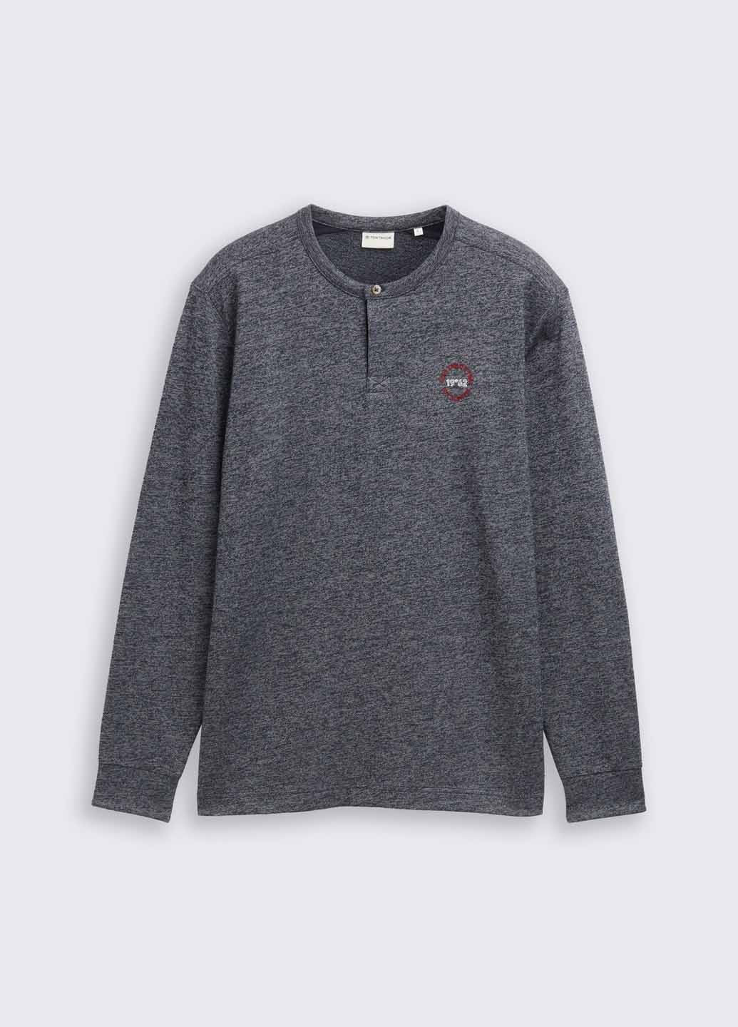 Лонгслів Tom Tailor логотип синій кежуали бавовна