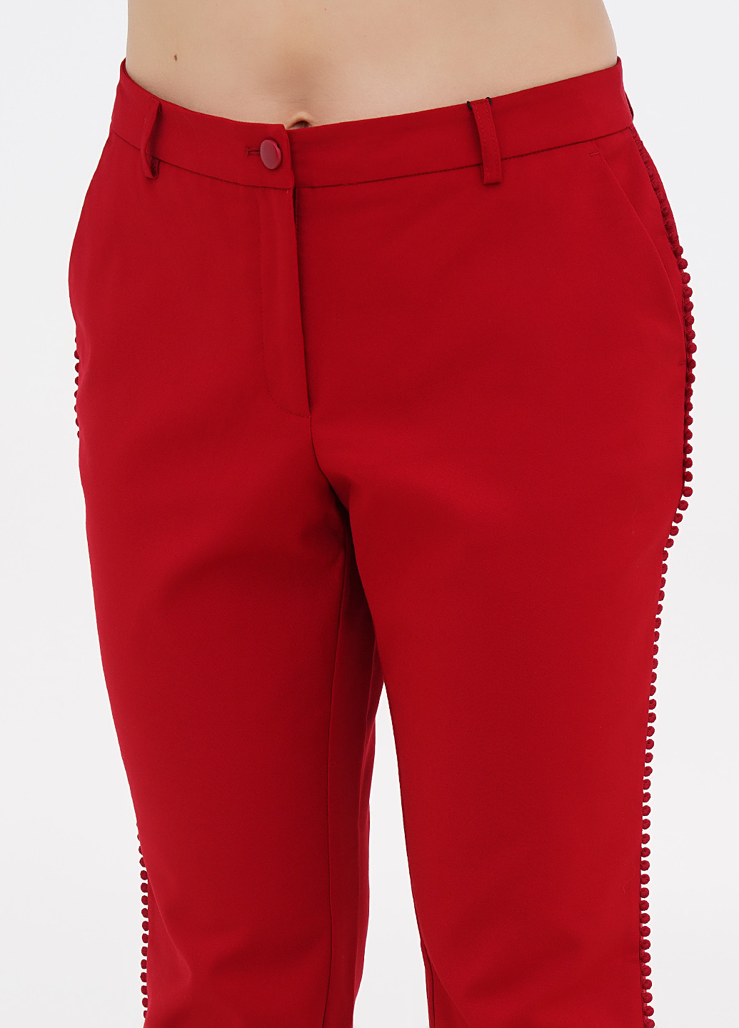Темно-красные кэжуал демисезонные зауженные брюки Creation L