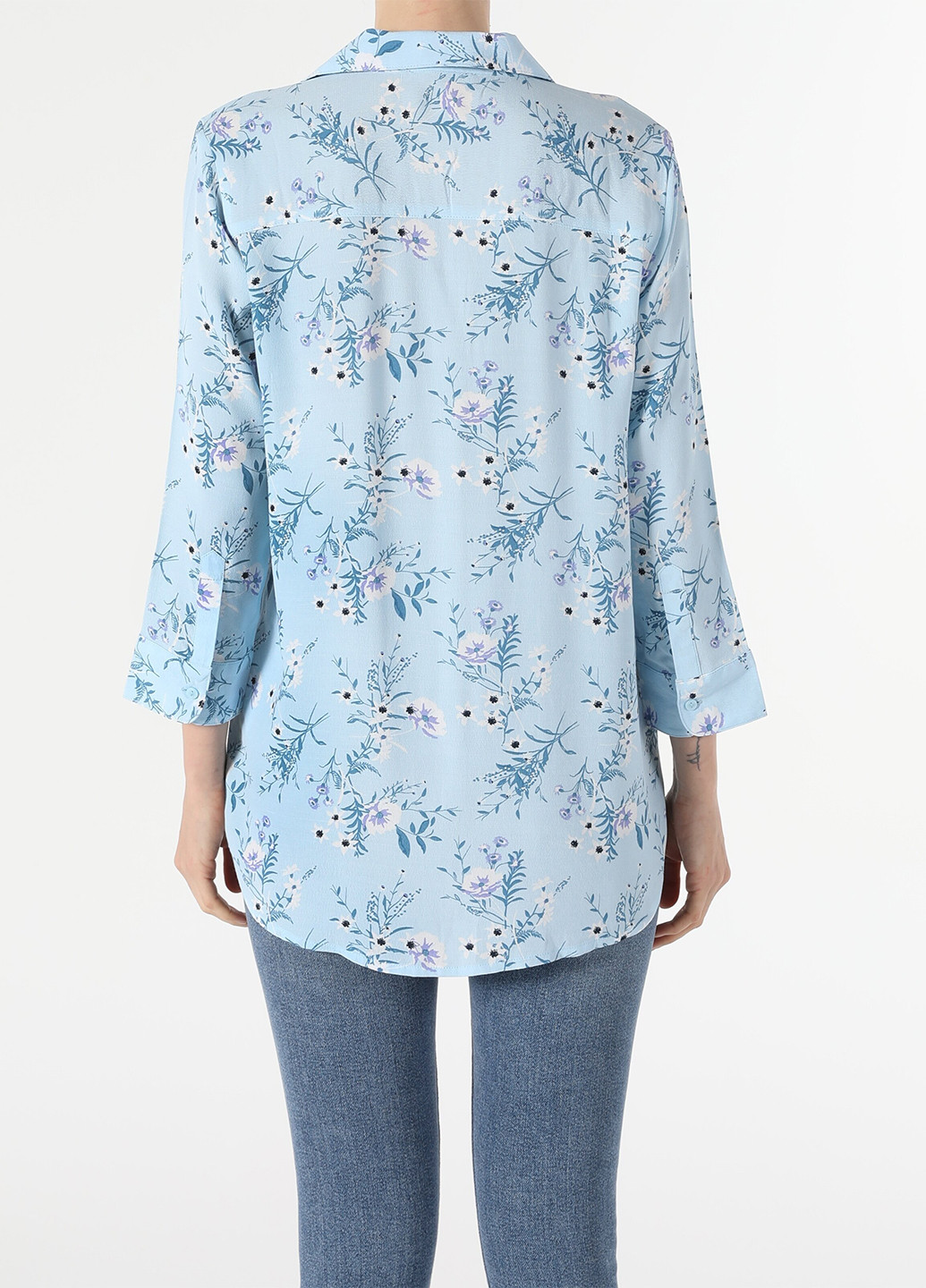 Голубой кэжуал рубашка с цветами Colin's