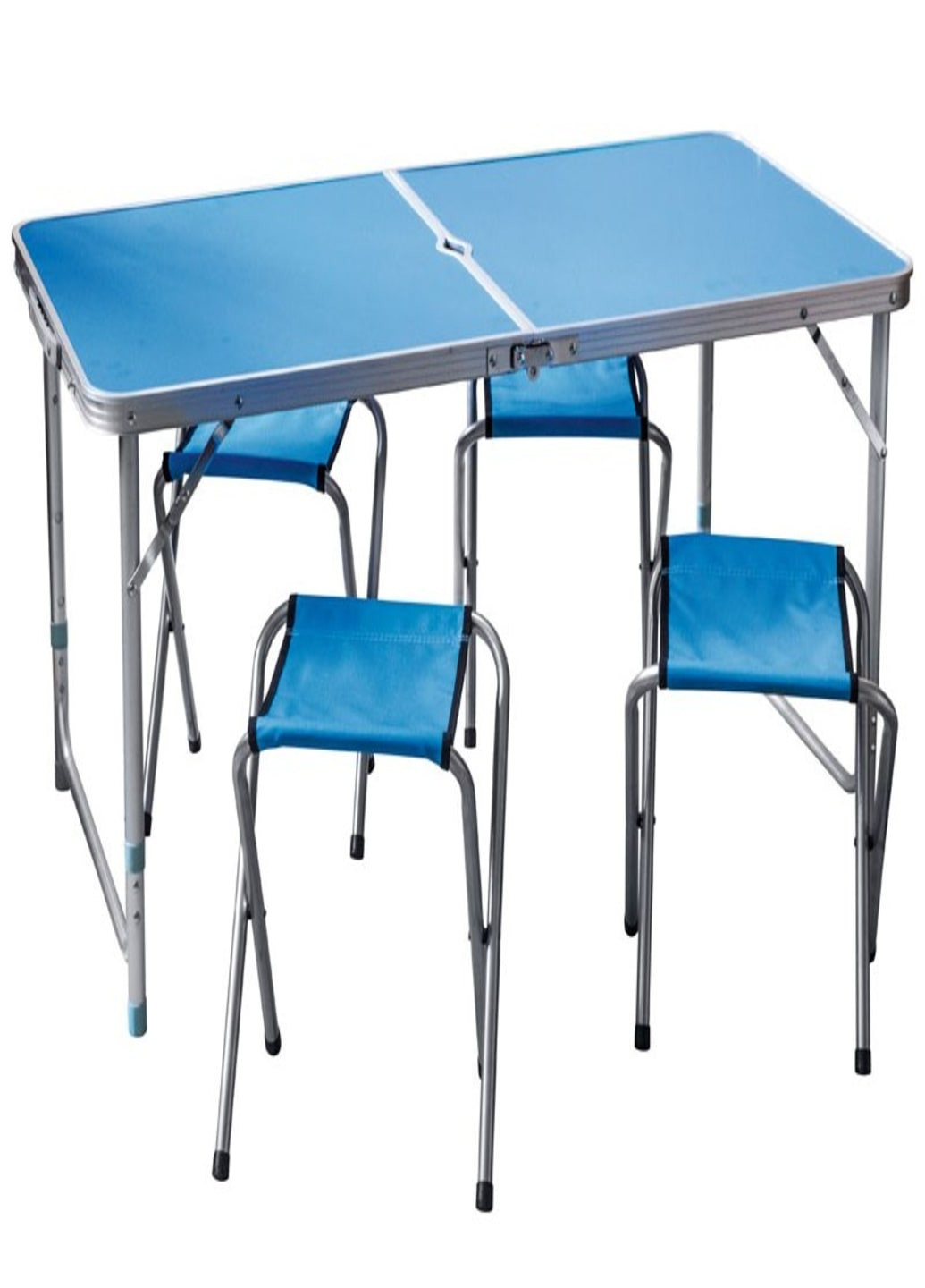 Розкладний стіл для пікніка зі стільцями 120Х60Х70 / 55 см Синій (2 режиму висоти) (8742155) Francesco Marconi (215118367)