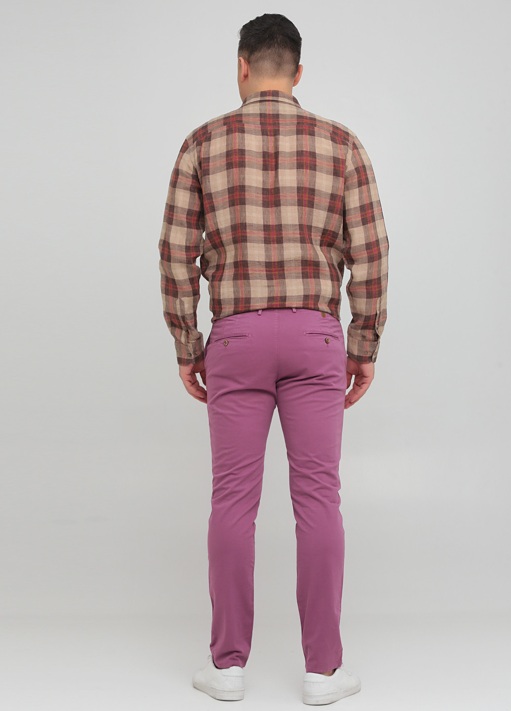 Розово-лиловые кэжуал демисезонные зауженные брюки Massimo Dutti