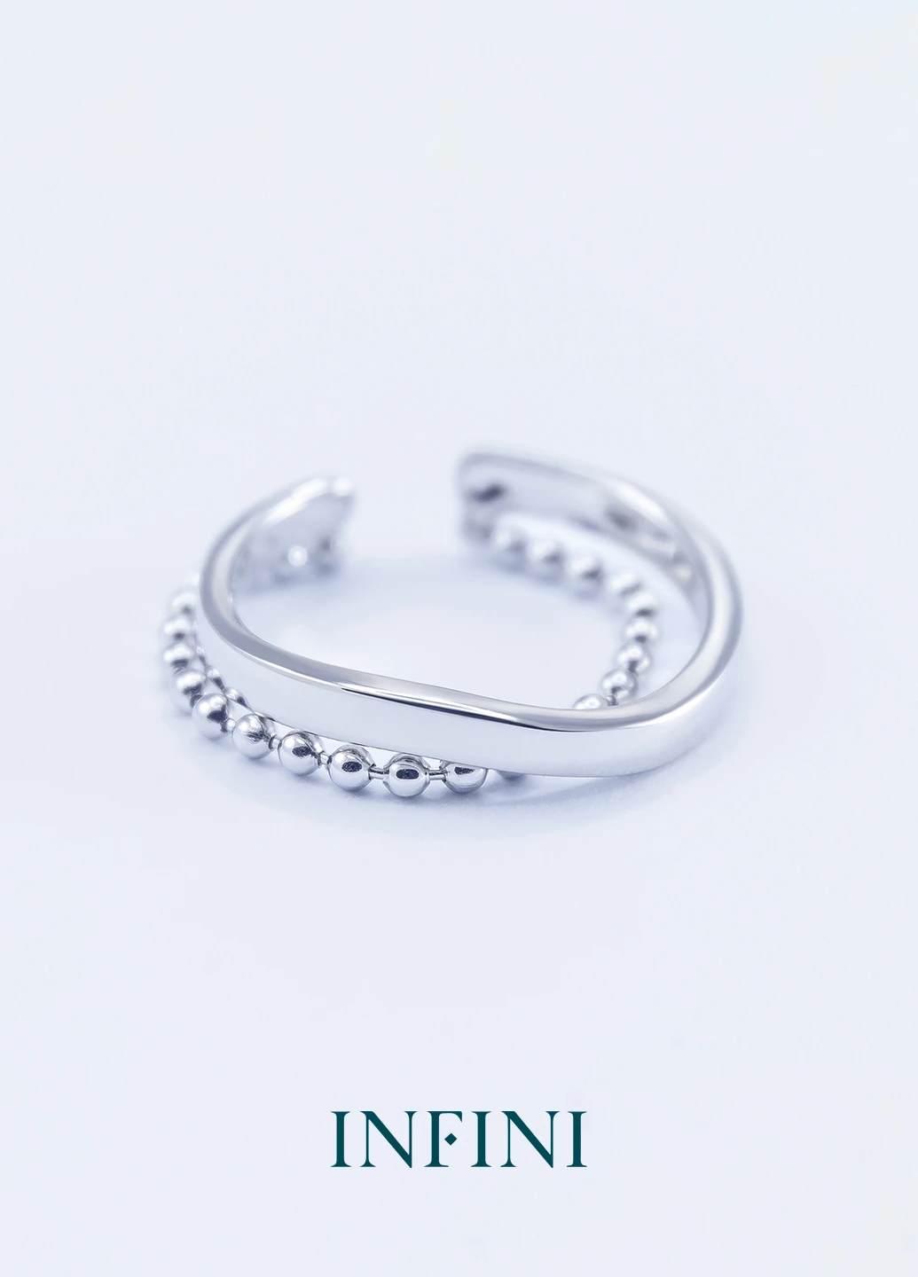 Кольцо серебряное Infini с бусинами (246597080)