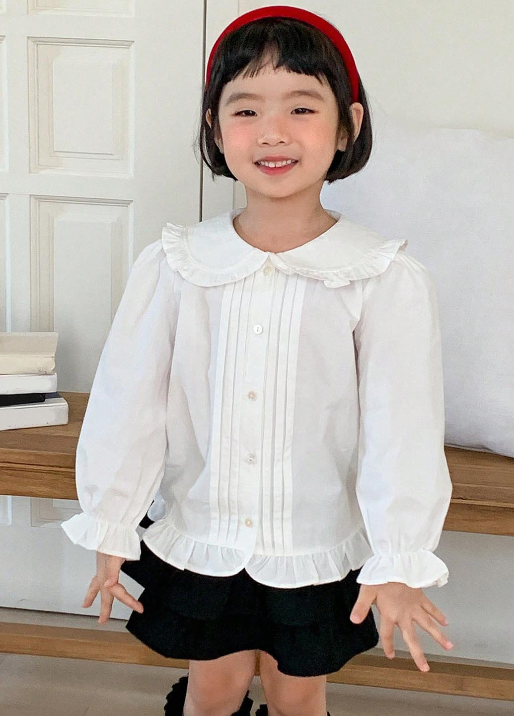 Белая однотонная блузка SHEIN демисезонная