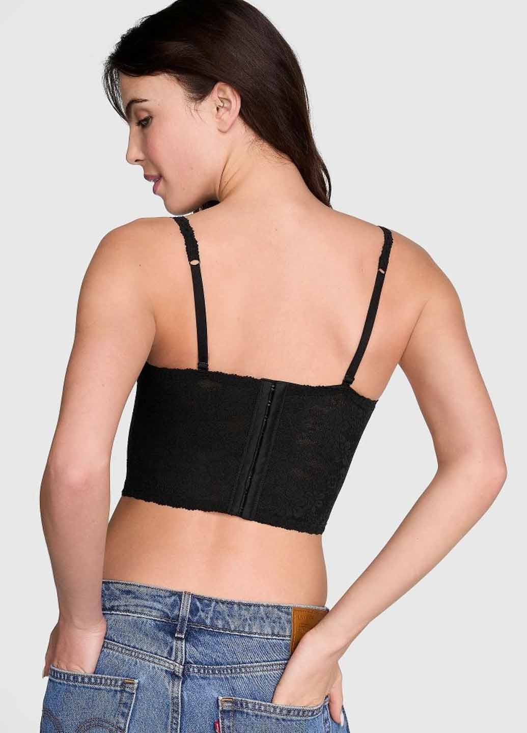 Чорний демісезонний комплект (топ, трусики) Victoria's Secret