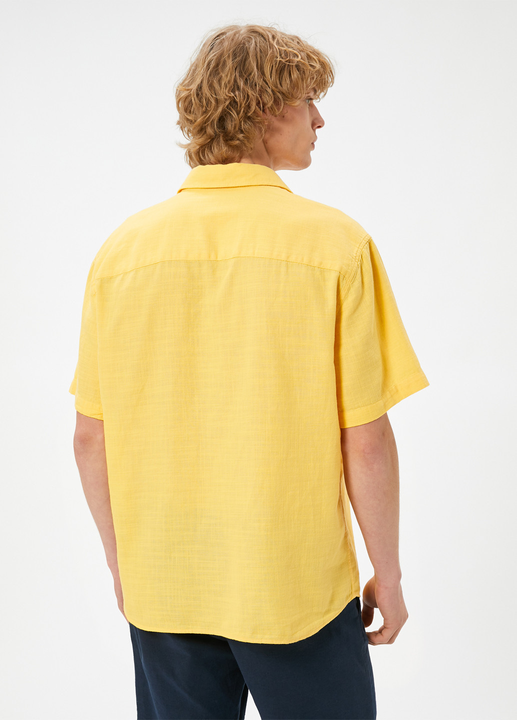 Желтая кэжуал рубашка однотонная KOTON