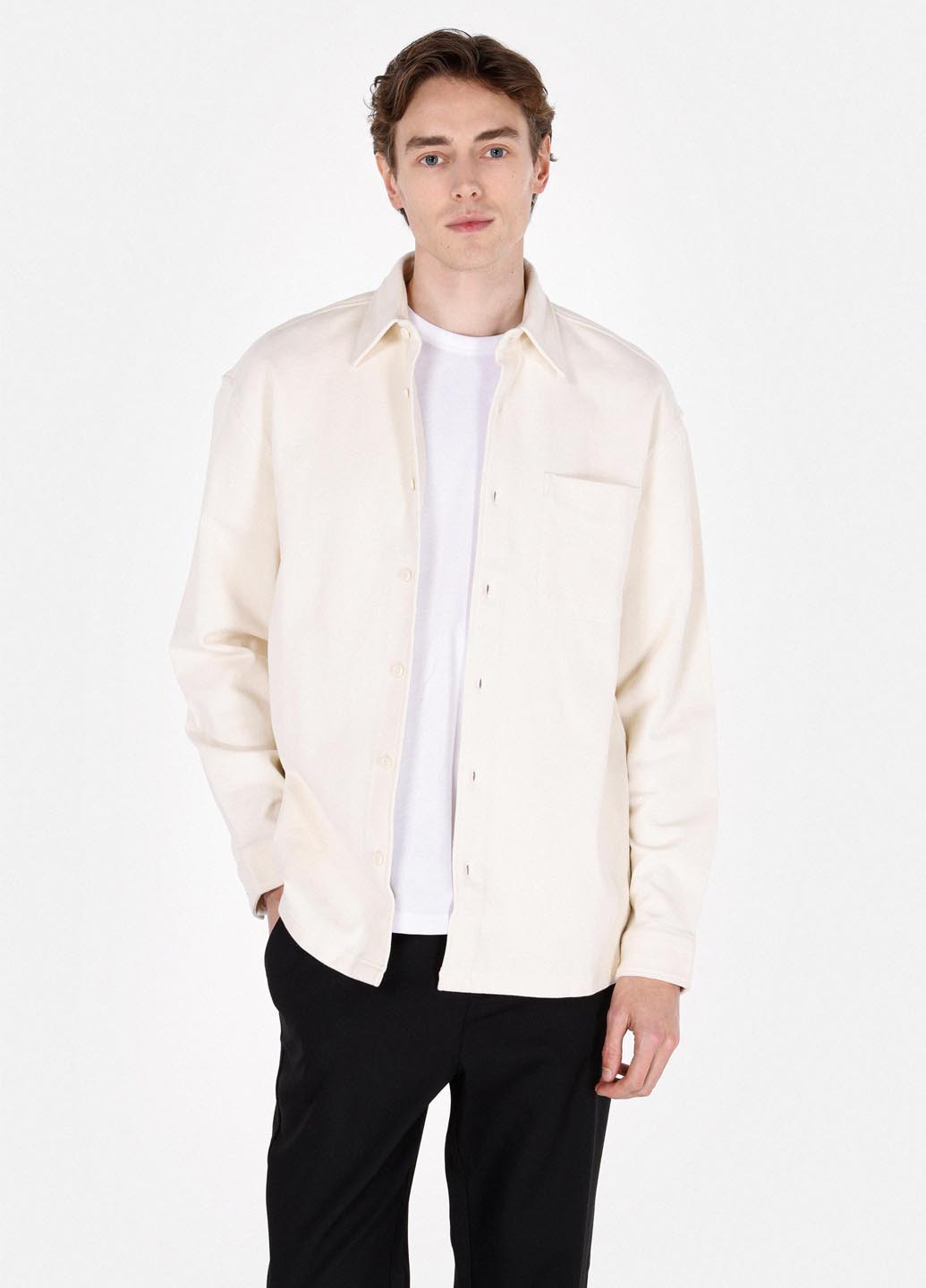 Айвори кэжуал рубашка однотонная Colin's