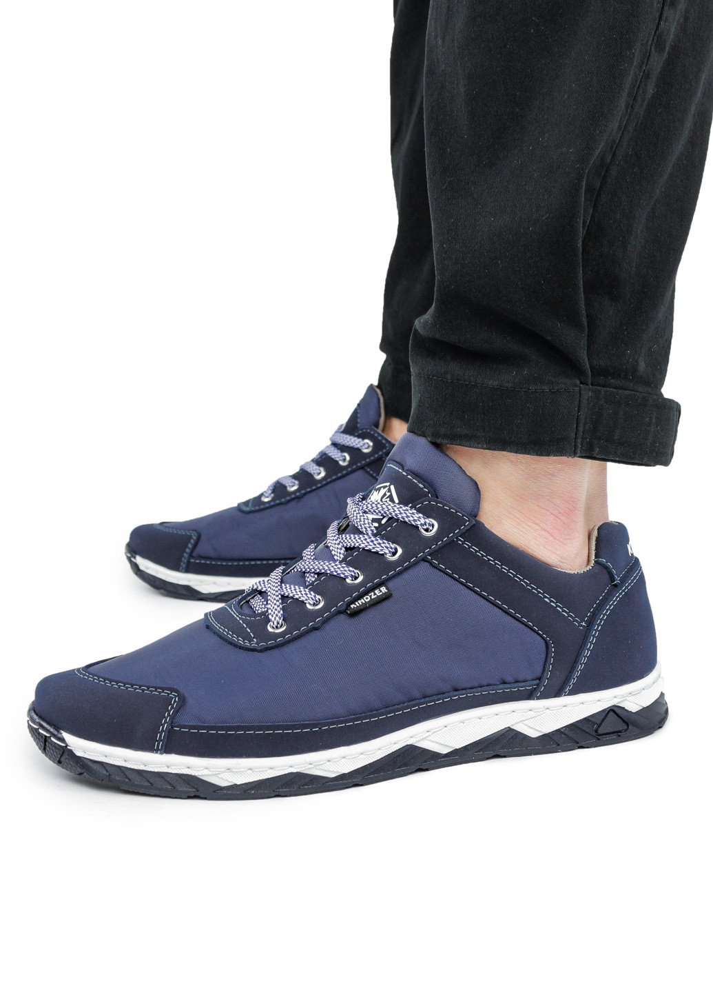 Синій Осінні кросівки чоловічі демісезонні сині з текстилю 1356011063 Kindzer