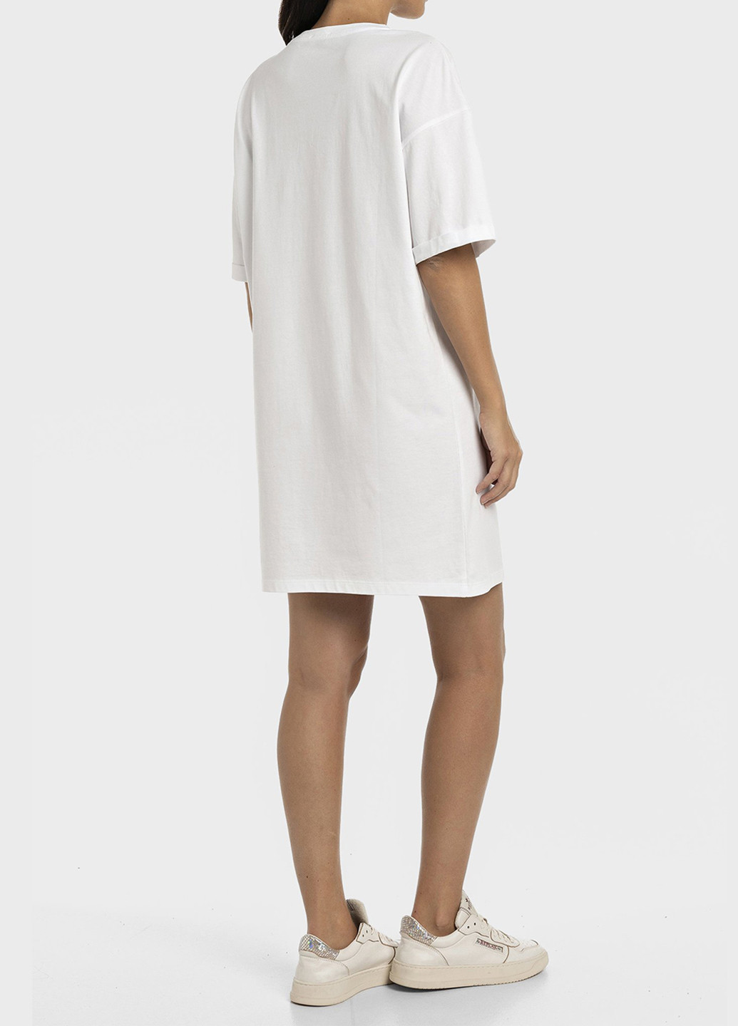 Белое кэжуал платье платье-футболка Replay с надписью