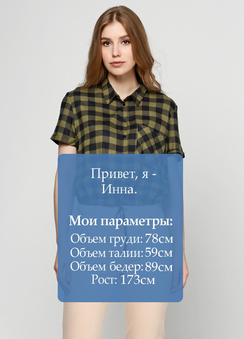 Оливкова (хакі) літня блуза Bershka