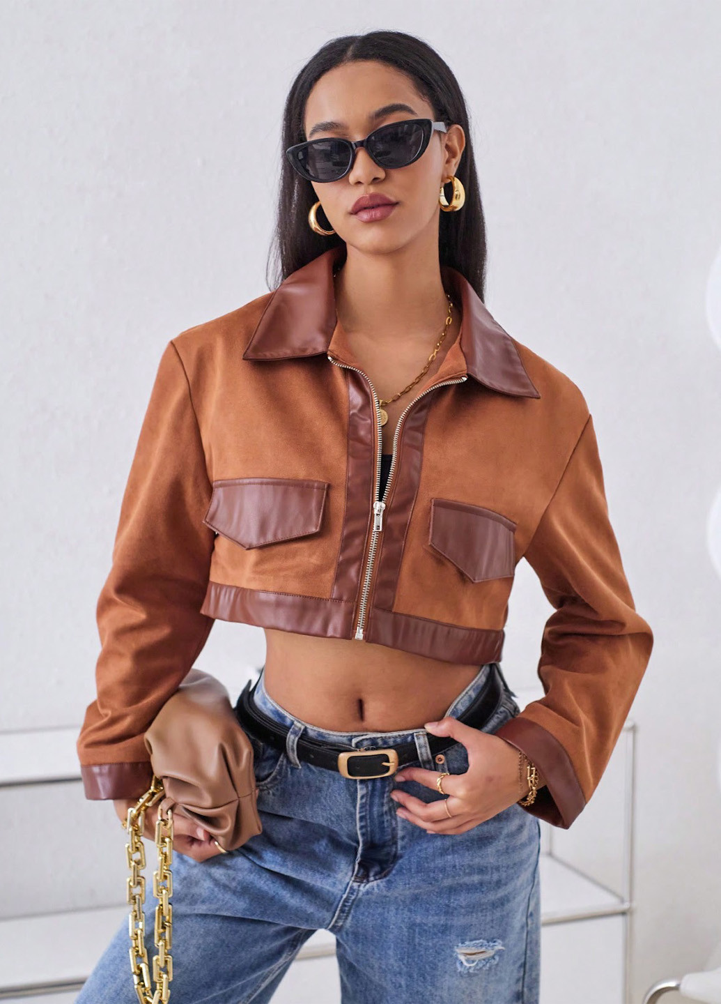 Коричнева демісезонна куртка SHEIN