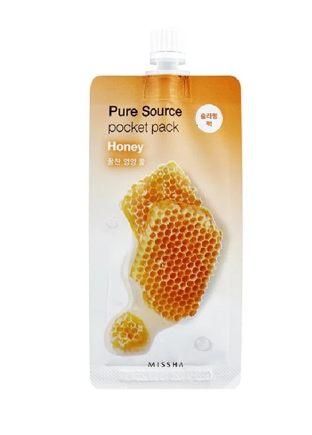 Поживна нічна маска для обличчя з екстрактом меду Pure Source Pocket Pack Honey 10 мл MISSHA (248204652)
