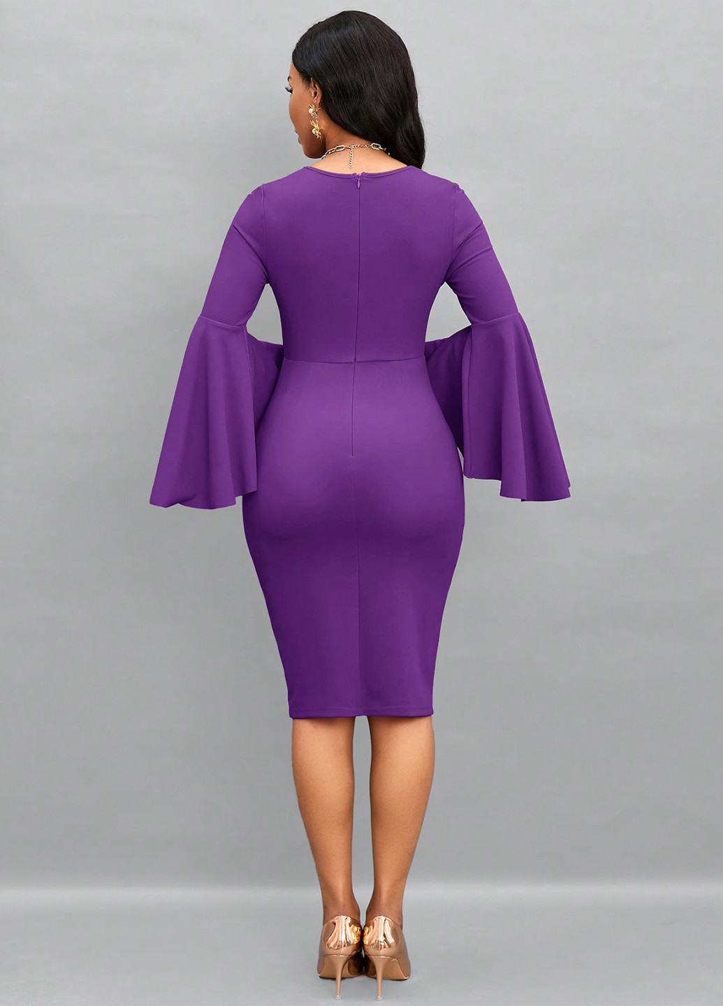 Фіолетова кежуал, вечірня сукня силуетна SHEIN однотонна