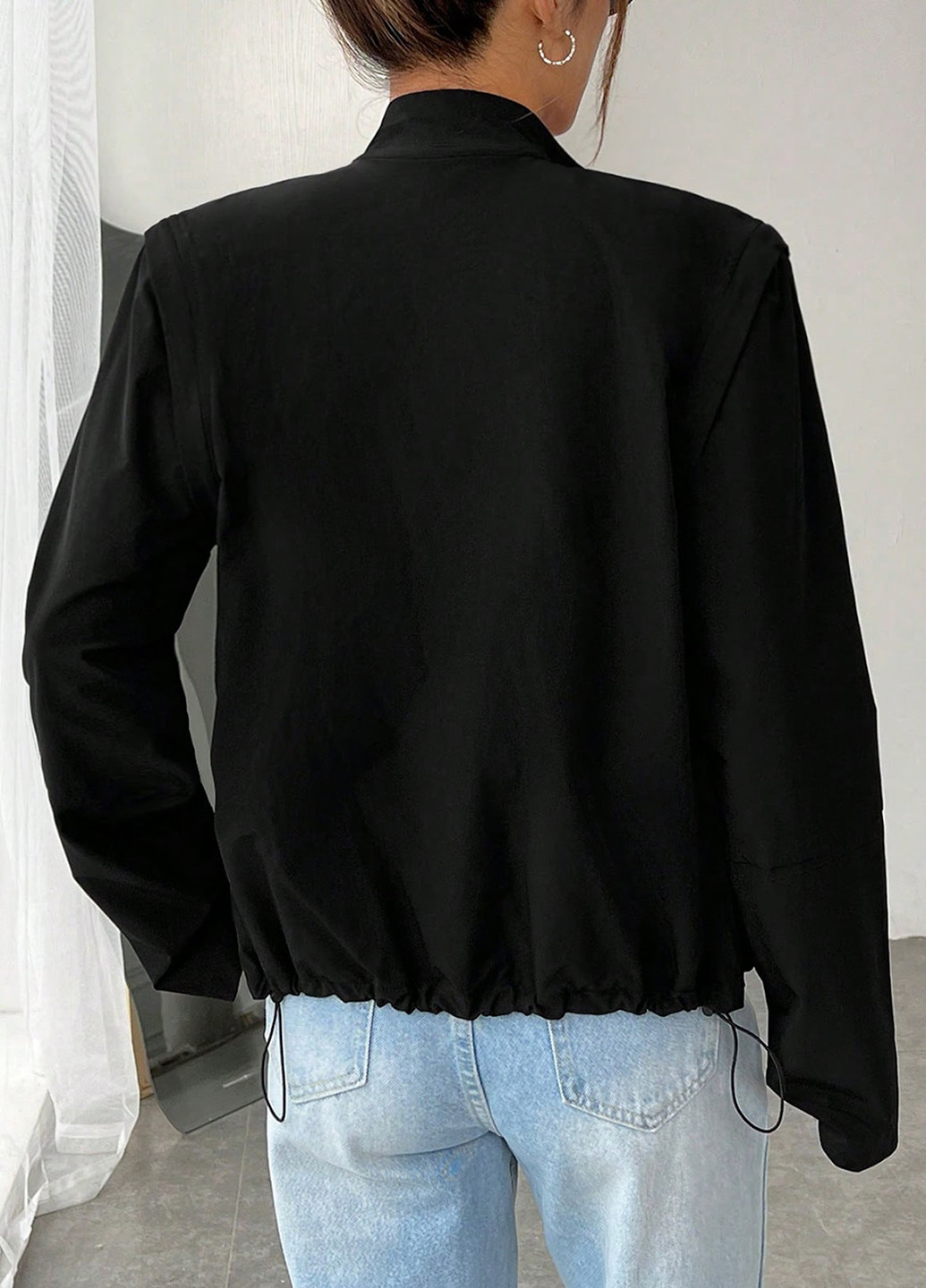 Чорна демісезонна куртка куртка-трансформер SHEIN