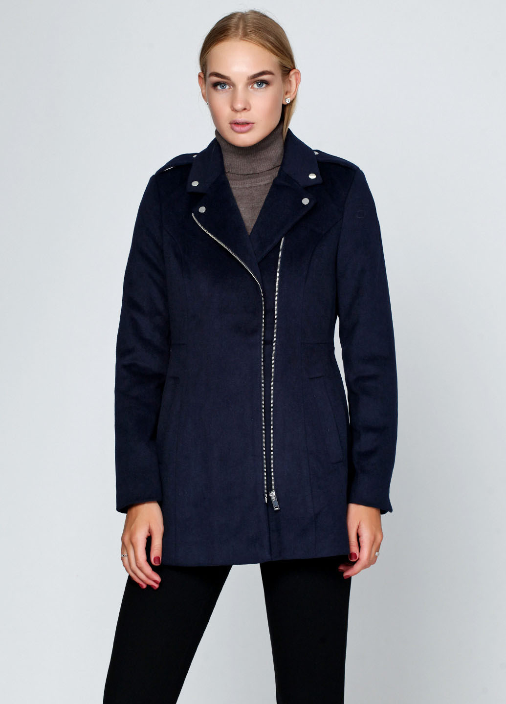 Темно-синє демісезонне Пальто двобортне Vero Moda