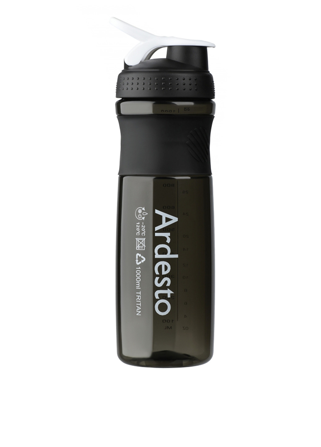 Пляшка для води Smart bottle 1000 мол, чорна, трітан (AR2204TB) Ardesto Smart bottle 1000 мл, черная, тритан (AR2204TB) чорна